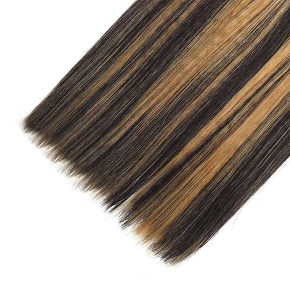 BilltiiWW Honey Blonde Highlight P1B27 Straight Bundles Ombre #1B Mixed With #27 two tone Brazilian Human Hair Weave Wet and Wavy for Black Women 16 18 20 Inch 6