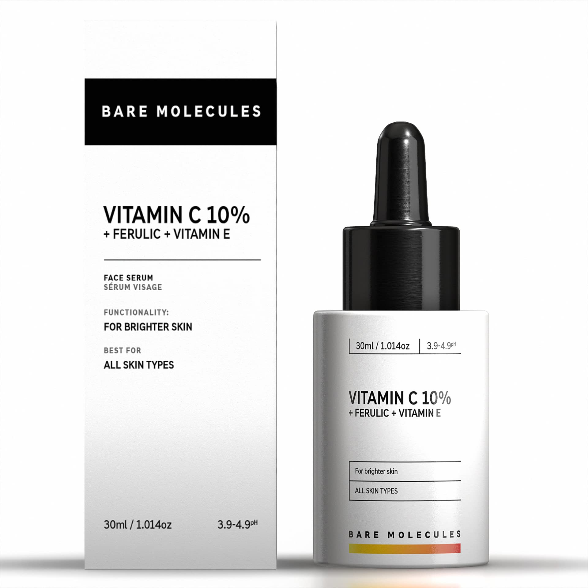 10% Vitamin C + E + Ferulic acid Face Serum for Glowing Skin, 30 ml | Highly Stable & Effective Skin Brightening Vit C Serum For Women & Men
