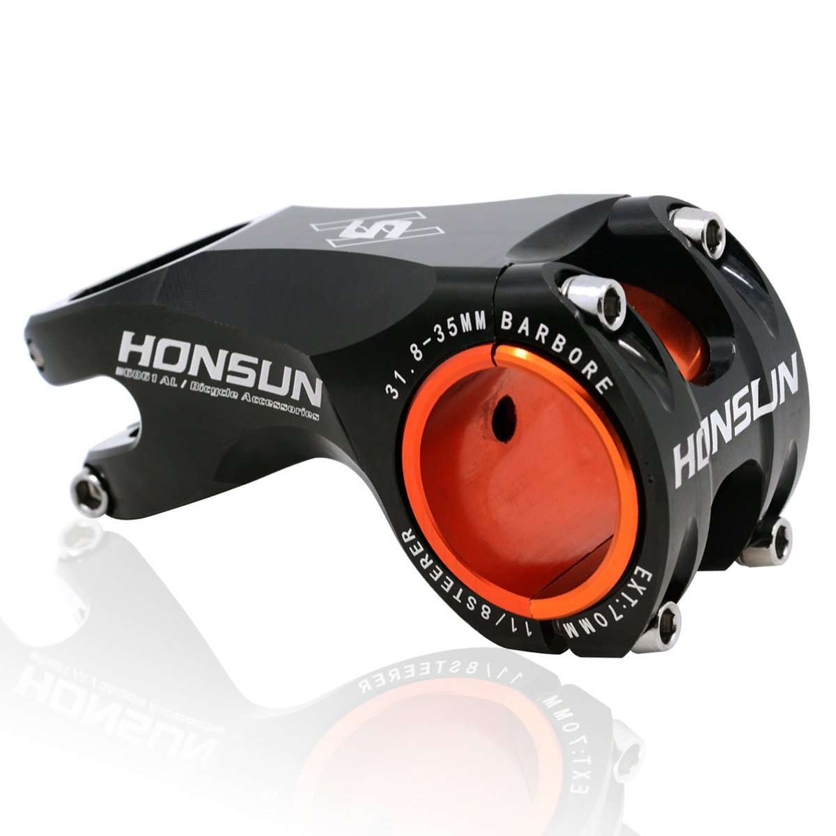 Felice Acekit Aluminum Alloy 31.8mm 7 Degree Bicycle Stem for Road Bike AM XC Mountain Bike with 1 1/8 Steer Tube and 1 1/4 Handlebar (Black II) 6