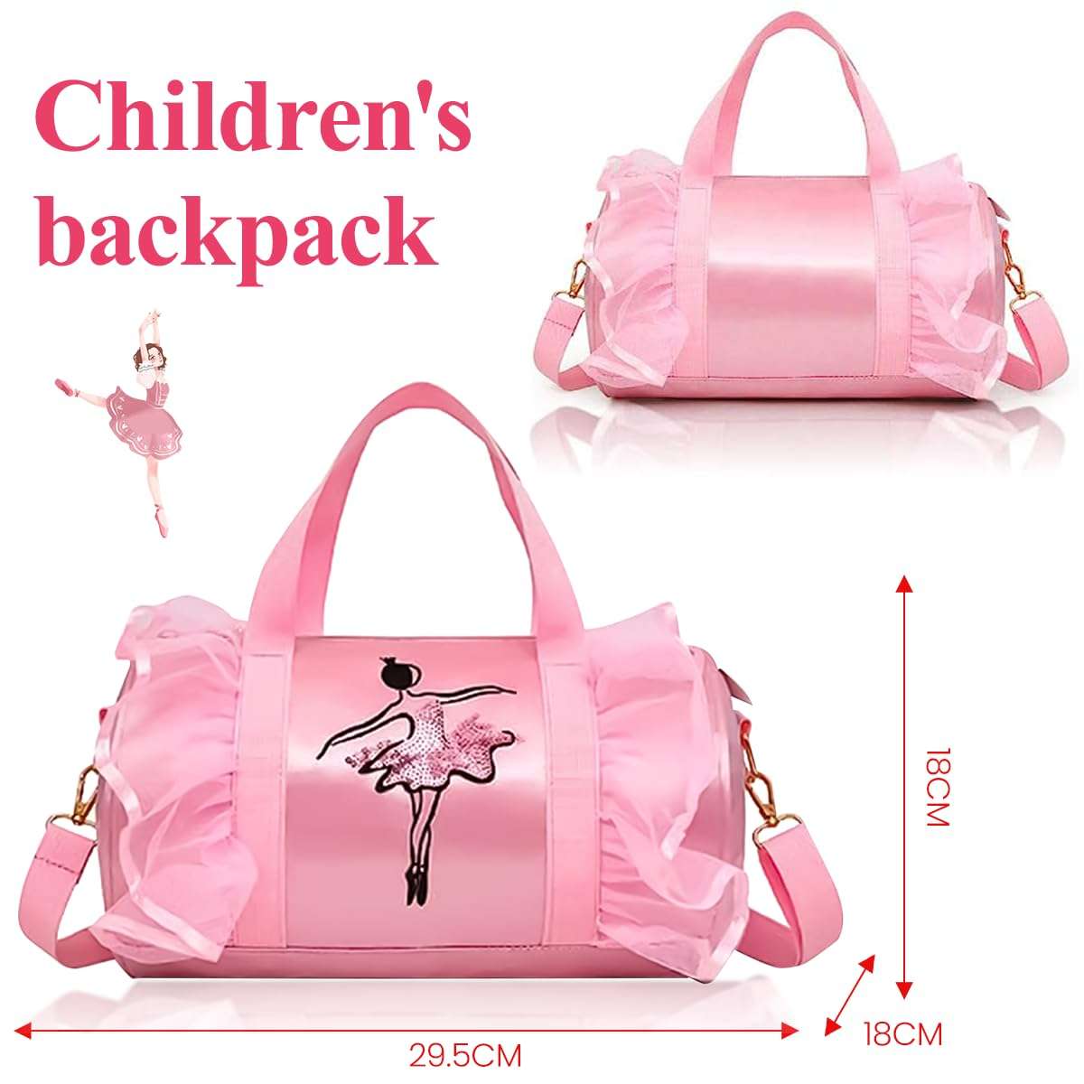 PALAY® Travel Duffel Bags for Girls Sport Dance Class Storage Bag Handbag Waterproof Duffel Bag for Picnic with Shoulder Strap 3