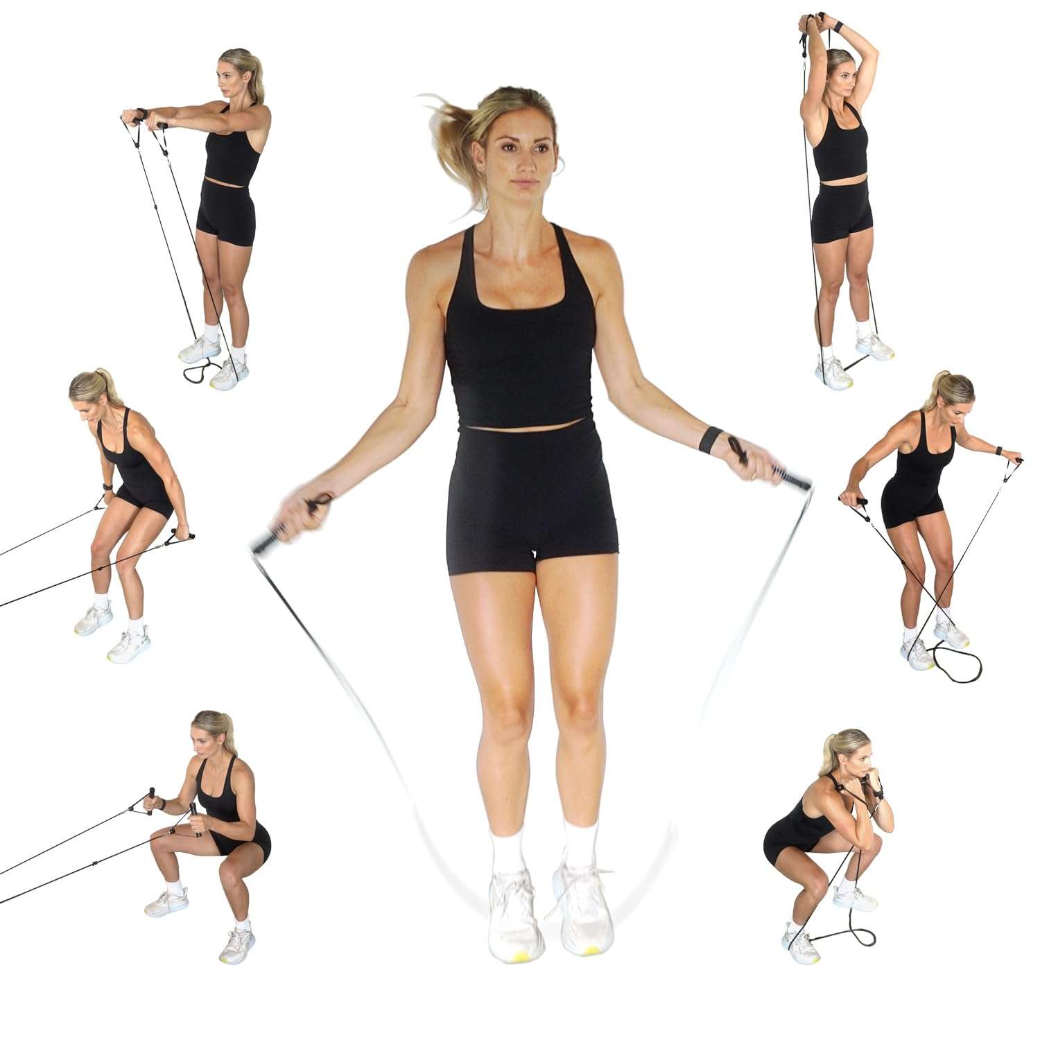 ResistaRope - A 2-in-1 Resistance Band & Jump Rope - The Ultimate Full Body Workout: Cardio and Strength and Resistance Training - Medium 3