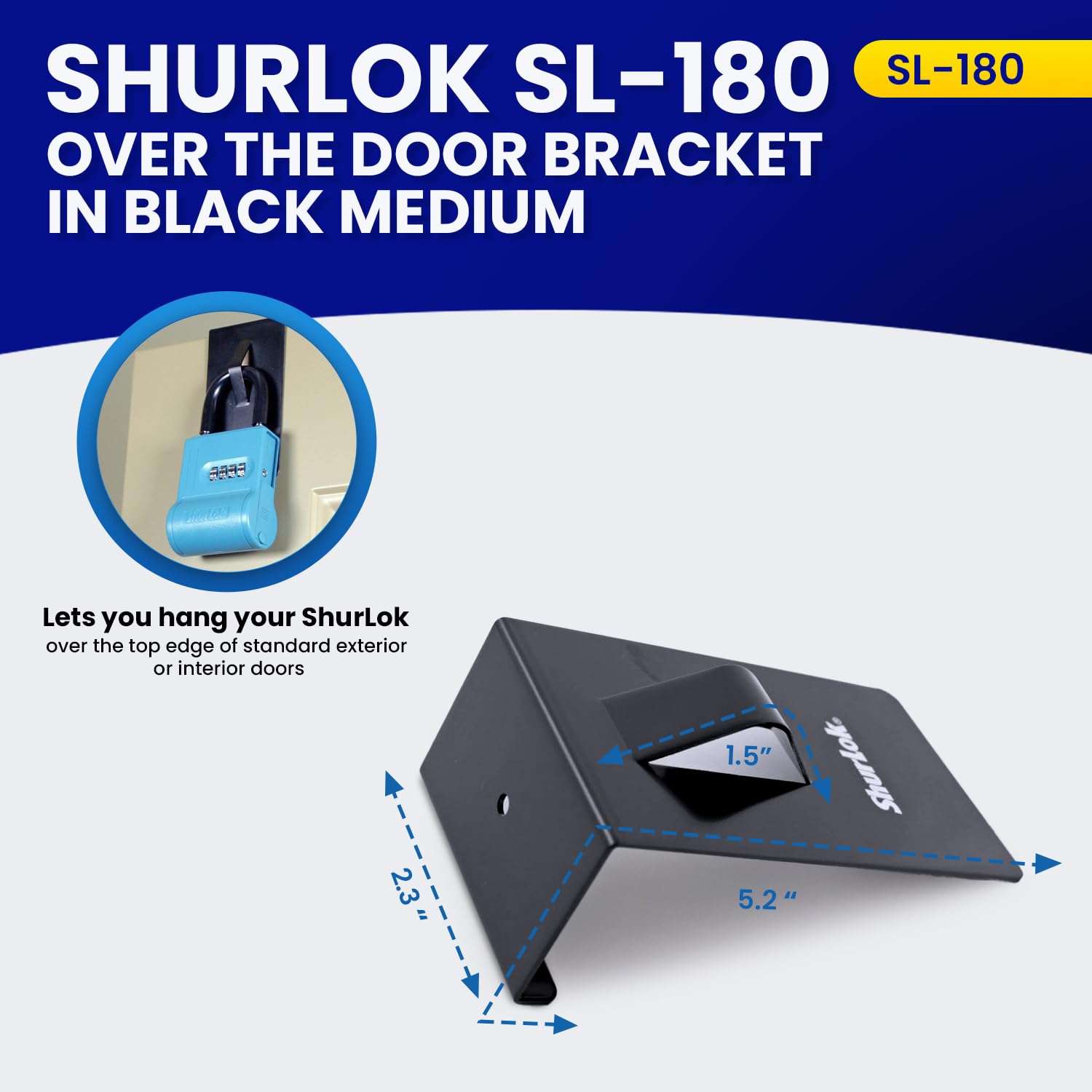 ShurLok SL-180 Lockbox Over The Door, Black Medium 3