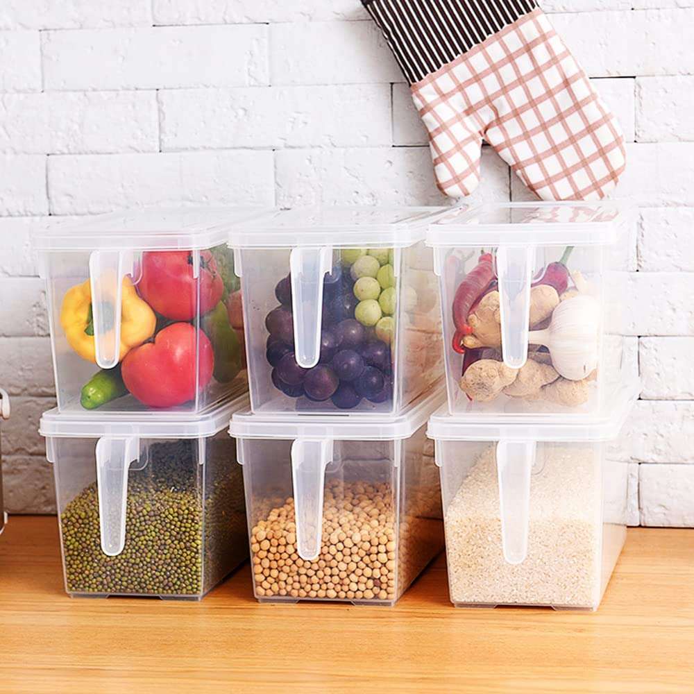 Plastic Fridge Storage Organizer Container with Lid & Handle – 5L Transparent Refrigerator Organizer Box for Vegetables & Fruits (Pack of 1) 3