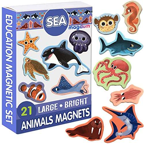 magdum Toy SEA Animals - Animal Magnets for Kids -Real Large Fridge Magnets for Toddlers- Magnetic Educational Toys Baby 3 Year Old Baby Learning Magnets for Kids- Kid Magnets Magnetic Theatre 1