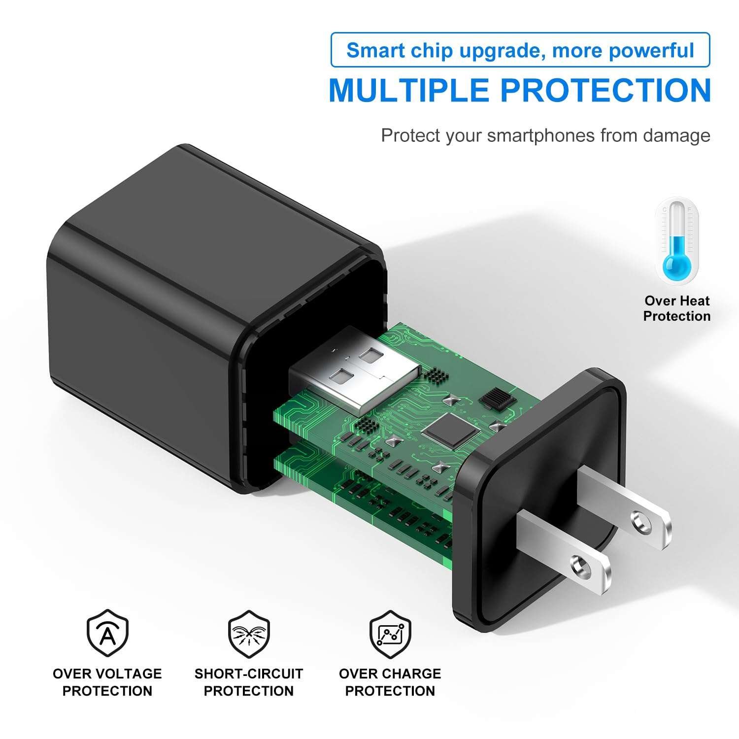 iPhone Charger and Wall Plug, 2Pack 6ft Lightning Cable Cord with Fast Dual Port USB Charging Adapter Block Box for Apple iPhone 14 Pro Max/13 Pro/12 Mini/11/XR/X/XS Max/8/7/6S Plus/SE/5C/iPad Black 3