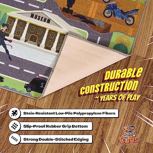 KC Cubs | Batman Gotham City™ Road Map Educational Learning & Game Area Rug Carpet for Kids and Children Bedrooms and Playroom 4