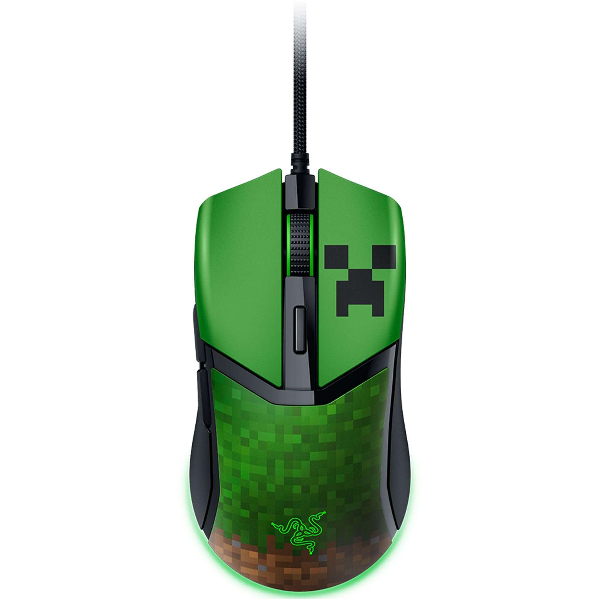 Razer Cobra Minecraft Edition - Lightweight Wired Gaming Mouse - 8500 DPI Sensor (58g, Optical Mouse Switches 3th Gen, Chroma Lighting with Gradient Underglow, Speedflex Cable) Minecraft 1