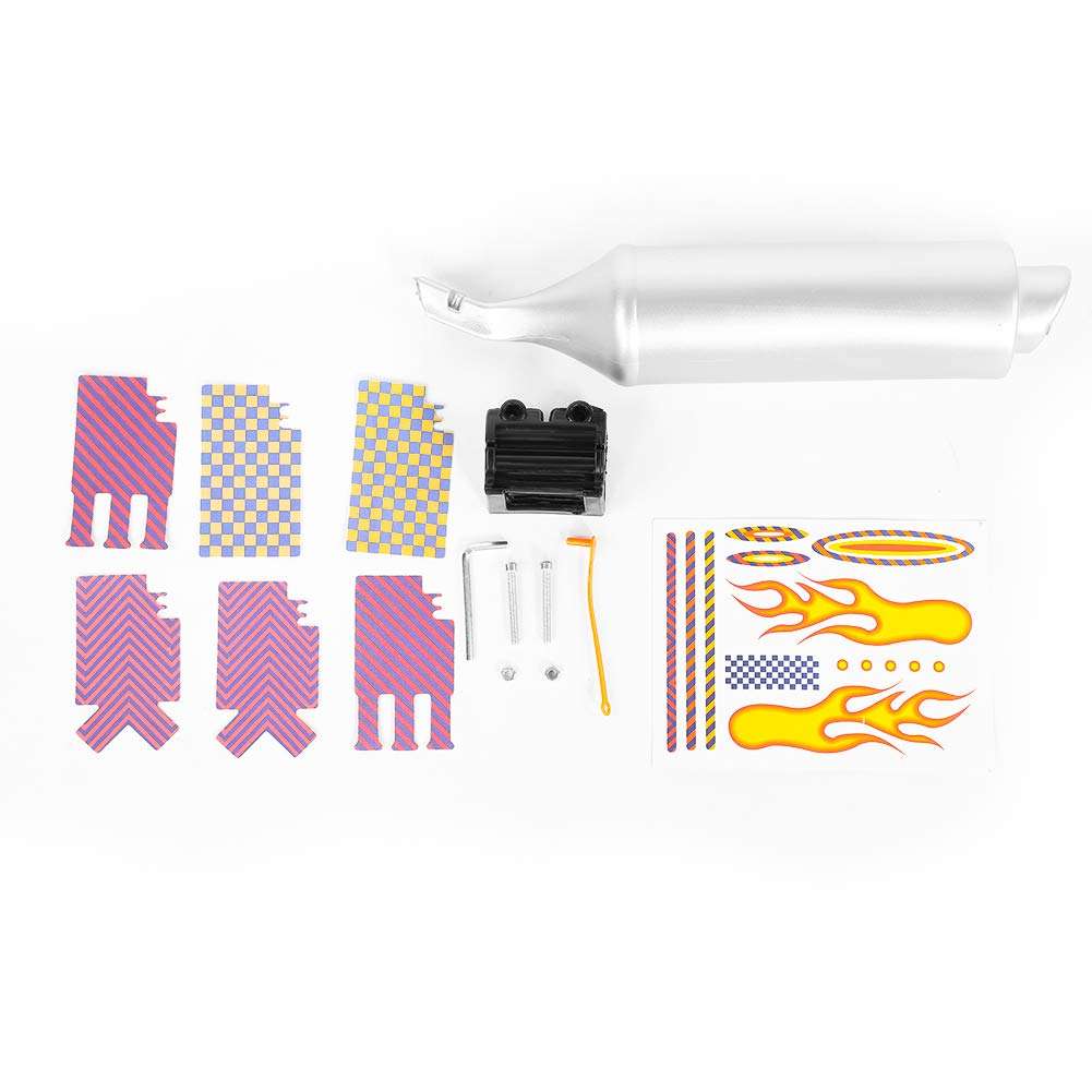 ZAWELIYO Pipe Exhaust System, 16-22 Inch Spoke Sound Maker Motocards Kit Exhaust System Tube with 6 Sound Making Cards for Cycling Accessory 5