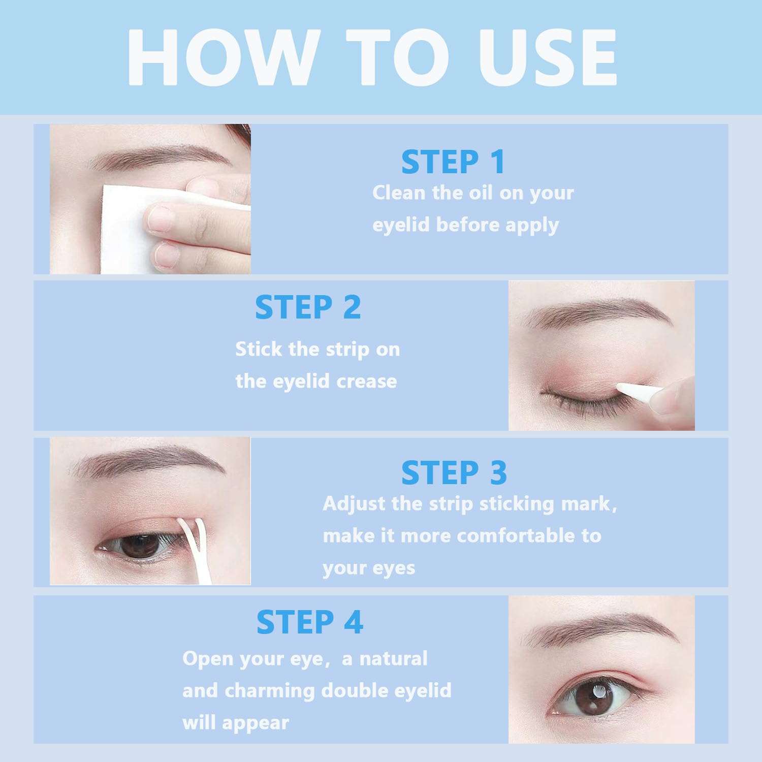 Doirollr Eyelid Tape 920 Pcs| Eyelid Lifting Stripes for Hooded Eyes | Invisible Correcting Tape for Droopy Eyes | Multiple Sizes for All Eye Shapes | Self-Adhesive, Easy to Apply 6