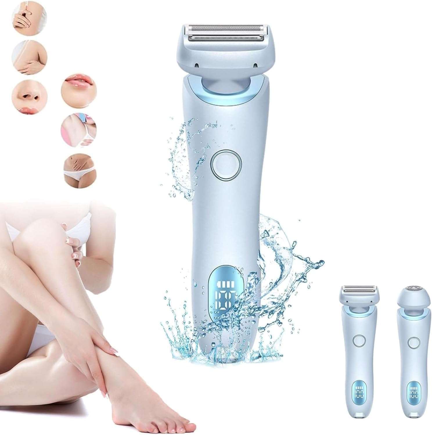 The Glide Pro 3.0 Razor, Duskofficial Razor, Dusk Official Shaver, 2 in 1 Portable Ladies Shaver, Bikini Trimmer for Women, Ipx7 Waterproof Wet & Dry (Blue) 1