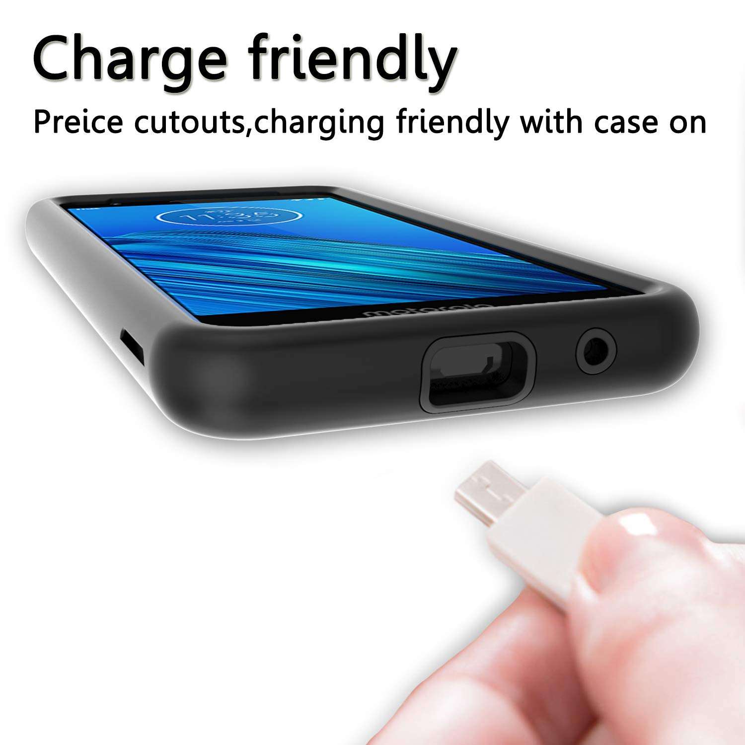 Moto E6 Phone Case, Motorola E6 Phone Case, Moto XT2005DL Case, Three Layers TPU Bumper and PC Armor Hard Protective Phone Cover for Moro E 6th Gen 5.5 2019 (Black) 6