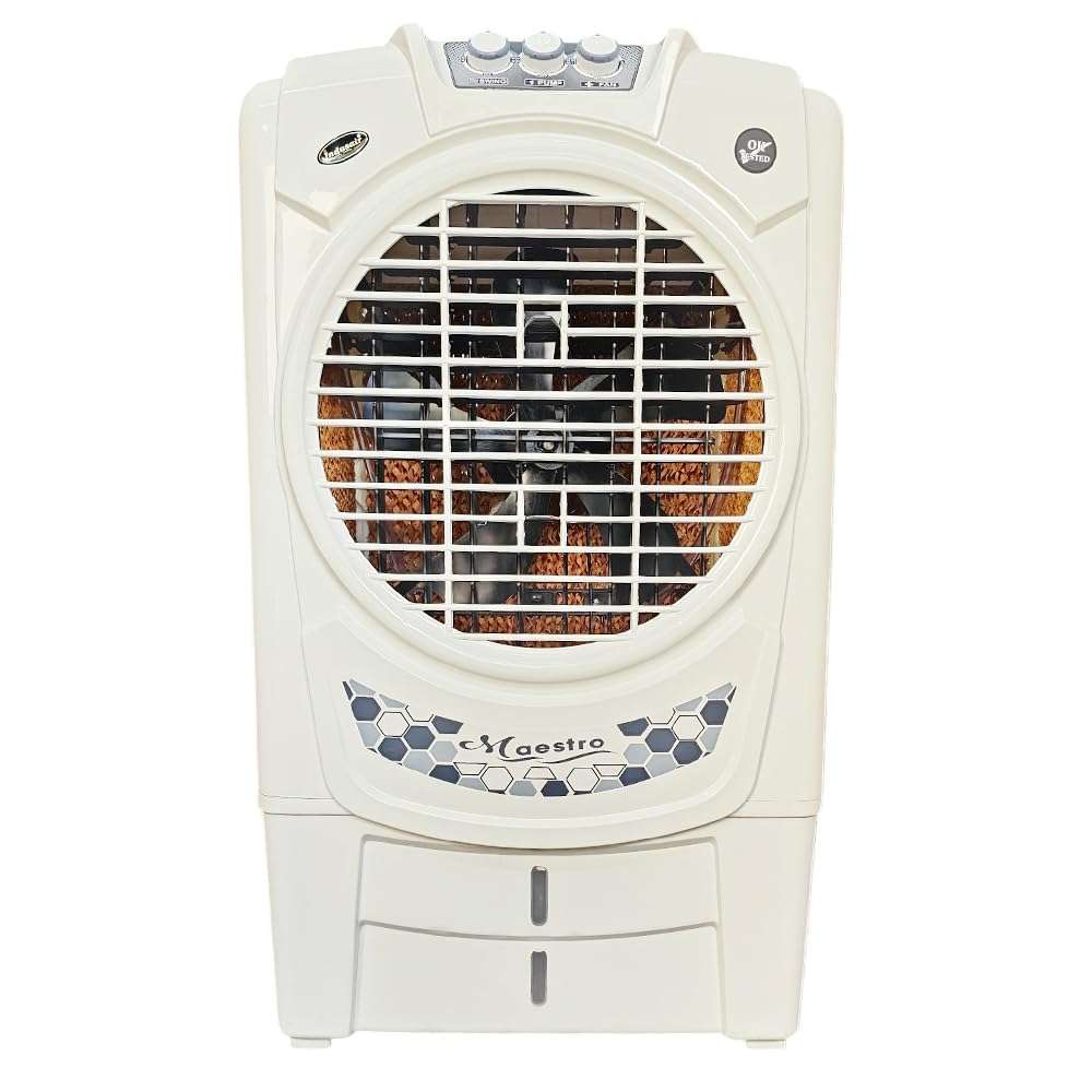 ForeSpace - Maestro-M4H - 75 Litres Desert Air Cooler for home | For Larger Room| High Density Honeycomb Pads | High-Speed | Ever-last Pump | Humidity Control - White 1