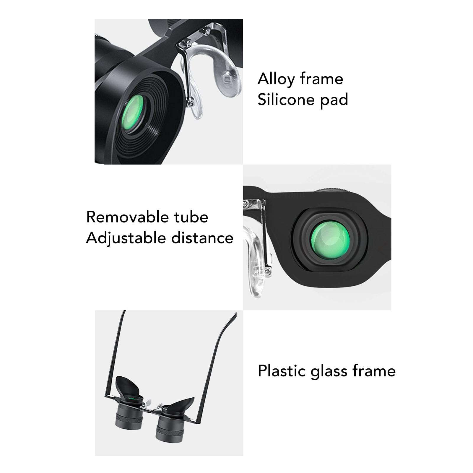 Asixxsix HandsFree Binocular Glasses, 10X Zoom Lazy Glasses Binoculars with 3 Color Filters, Lightweight for Fishing, Bird Watching, Tv, Sports, Concerts, Theater, and Sightseeing 6