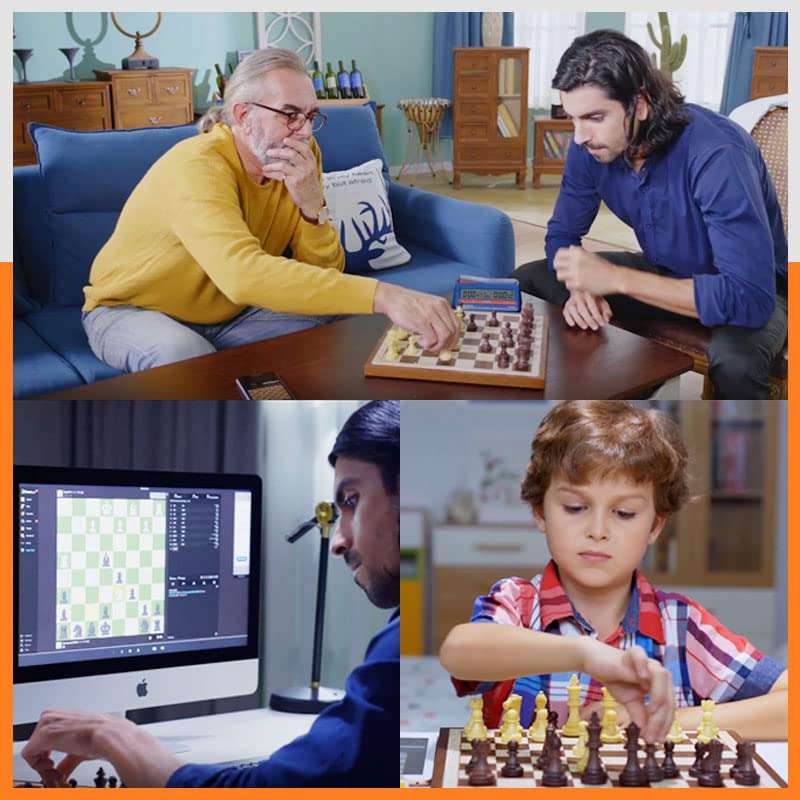 Chessnut Air Electronic Chess Set, A magnificently Handcrafted Wooden Chess Board with Extra Queens,LEDs, AI Adaptive Electronic Chess Set Game and App with Computer Chess Board 4