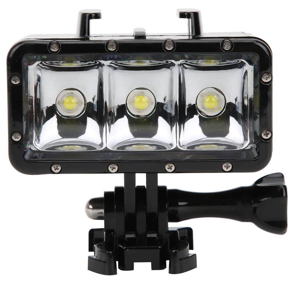 Diving LED Fill Light,LED Waterproof Fill Light Waterproof Depth up to 30M,Matched Using with Chest Strap,Headband,Suitable for Photography,Video,Underwater,Entertainment,Photography Accessories 1