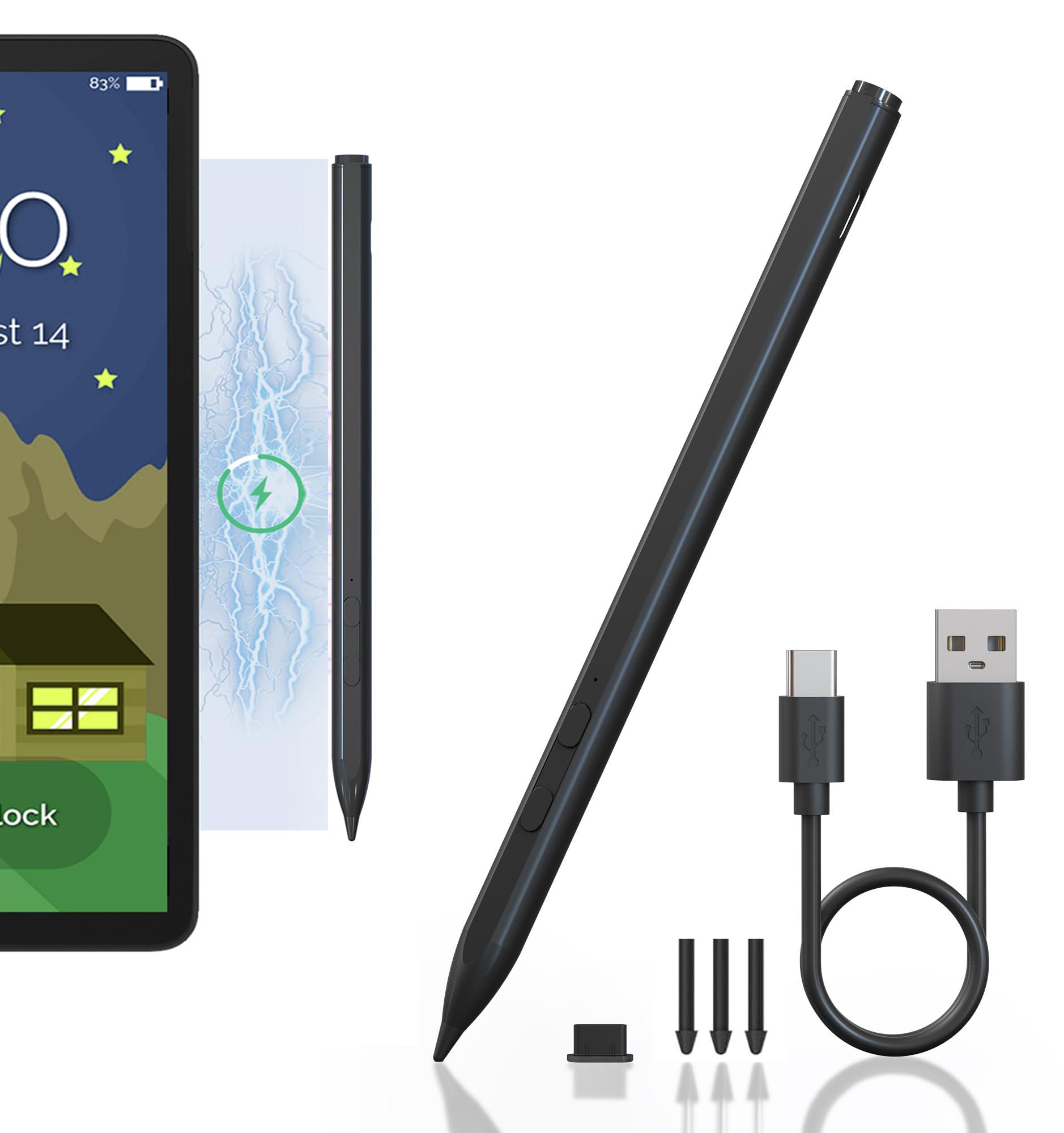 Surface Pro Pen Stylus - Stylus Pen for Microsoft Surface Pro 7/11/10/9/8/X/6/5/4/3, Surface Pen for Surface Go 2/3/4/Book/Studio/Microsoft Surface Laptop (2024) Windows 11 Copilot+ PC Surface Stylus