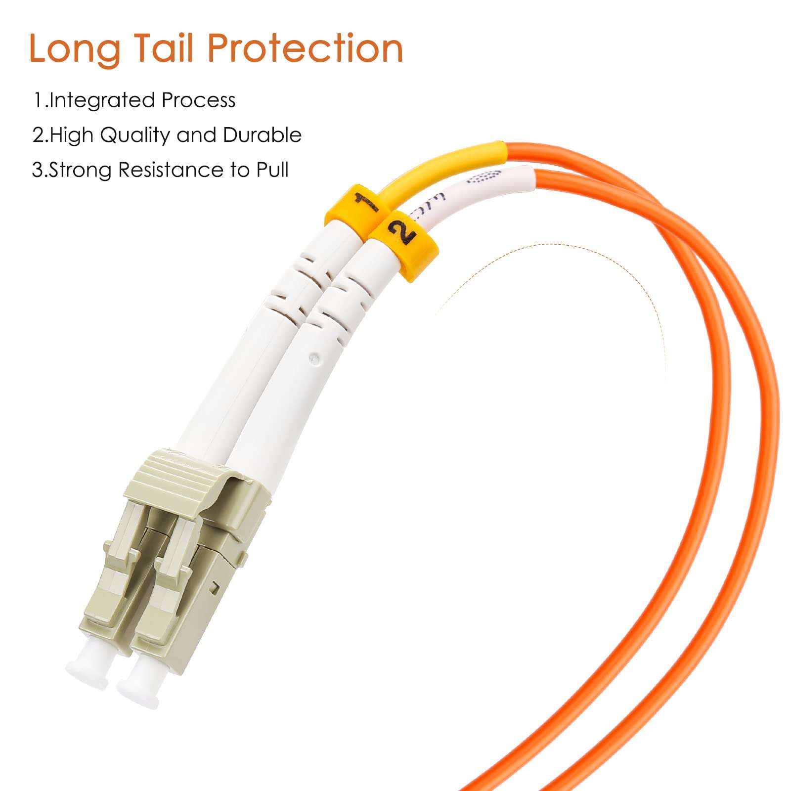 AllChinaFiber Fiber Optic Adapter Cable, LC to SC Multimode OM1 62.5/125 Duplex, Hybrid Connector Coupler Converter Dongle, Male to Female Mutual On-line Transfer Adapter - 1FT 3