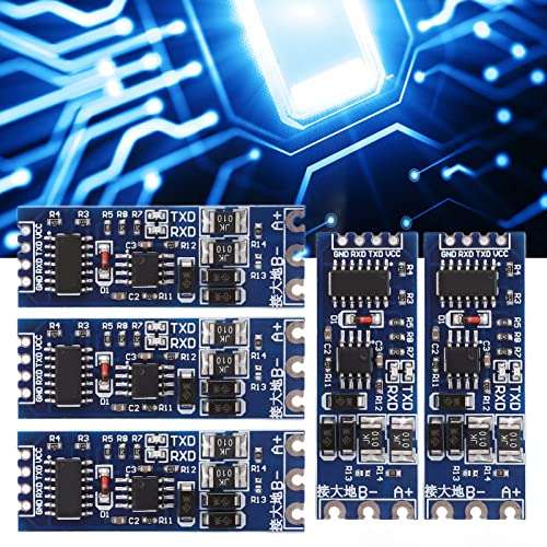 TTL to RS485 Module,5 Pcs TTL to RS485 Converter Module 120Ou Matching Resistance ABS Strong Anti Interference Lightning Protection TTL to RS485 Adapter Board ‑40°C to 85°C 4