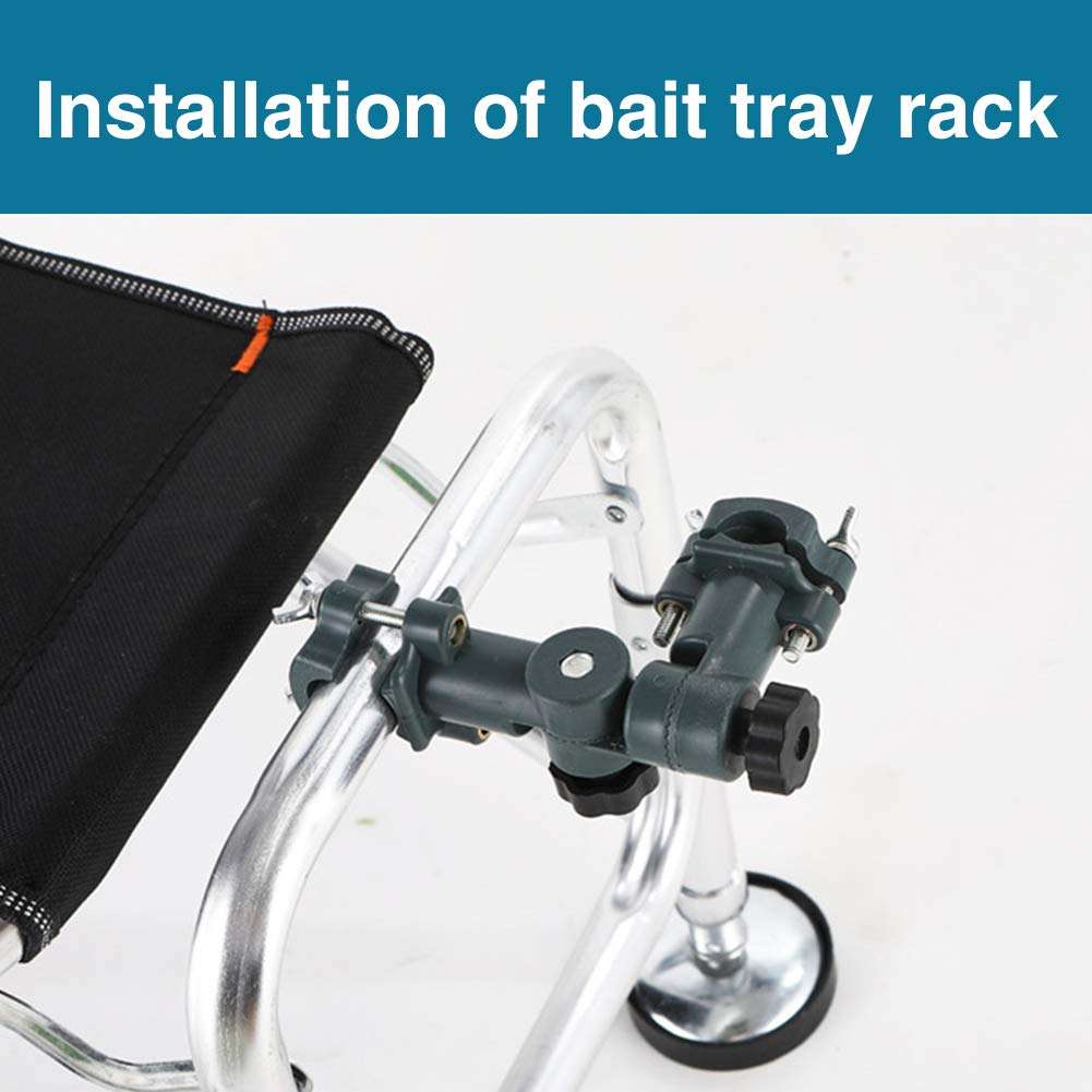 Durable Umbrella Bracket Multifunction 360 Degree Rotation Bait Tray for Fishing Fort, Fishing Box, Fishing Rod Platform, Fishing Chair, Fishing Box and Umbrella(Black) 4