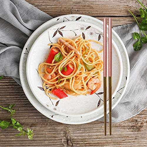 Stainless Steel Chopsticks,Reusable Black Chopsticks 304 Stainless Steel Chopsticks Lightweight Metal chopsticks 5 Pairs Chopsticks Dishwasher Safe (MixSliver) 5