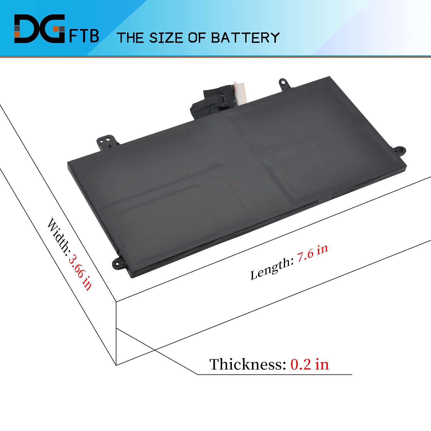 DGTEC J0PGR 4 Cell Laptop Battery for Dell Latitude 12 5285 5290 E5285 E5290 2 in 1 Series T17G T17G001 T17G002 X16TW FTH6F FTG78 1WND8 0J0PGR 0RDYCT RDYCT 0J0PGR JOPGR (7.6V 42Wh/5250mAh) 4