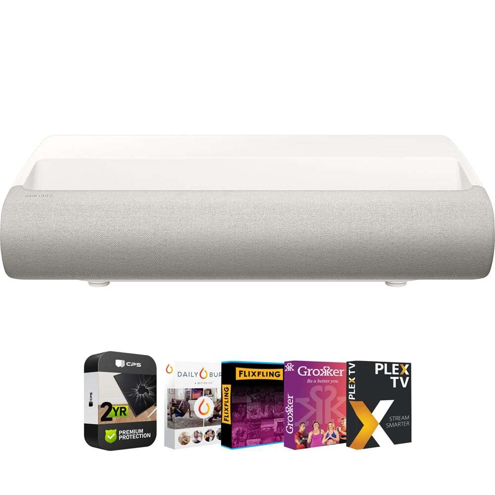 Samsung SP-LPU9DSAXXZA 130" LPU9D 2500 Lumen Premiere Ultra Short Throw 4K Smart TV Laser Projector Bundle with 26 Month CPS Enhanced Protection Pack and Premiere Movie Streaming Package 1