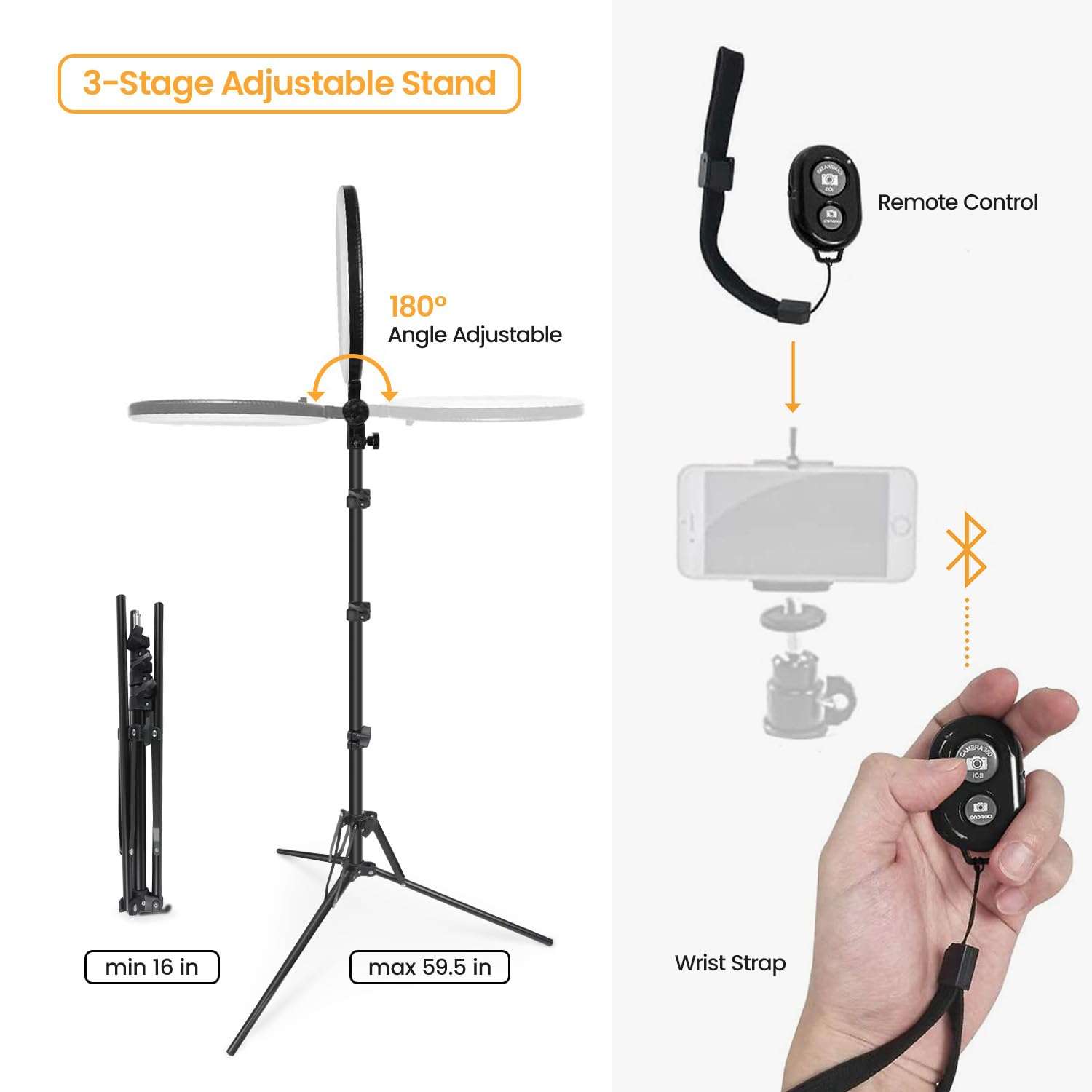 Limo Studio 14 inch Dimmable Ring Light LED Dual Color Continuous Lighting for Charming Eyes and Beauty Facial Shoot, Photo Studio Salons Beauty Shop Selfie Light Stand, AGG2860 6