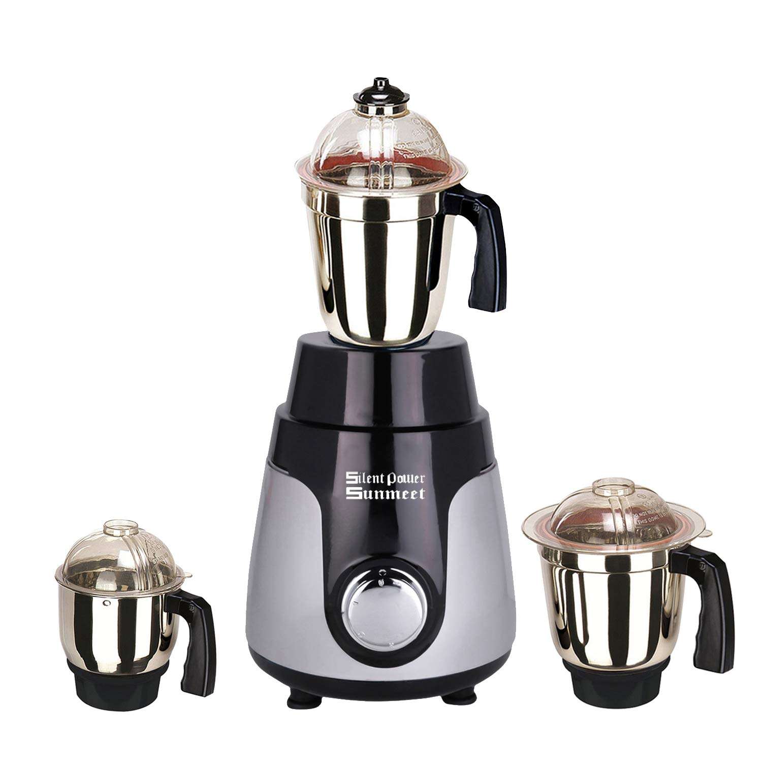 SilentPowerSunmeet Black Silver Color 800Watts Mixer Grinder with 3 Jar (1 Large Jar, 1 Medium Jar and 1 Chutney Jar) TAN20-SPS-763 1