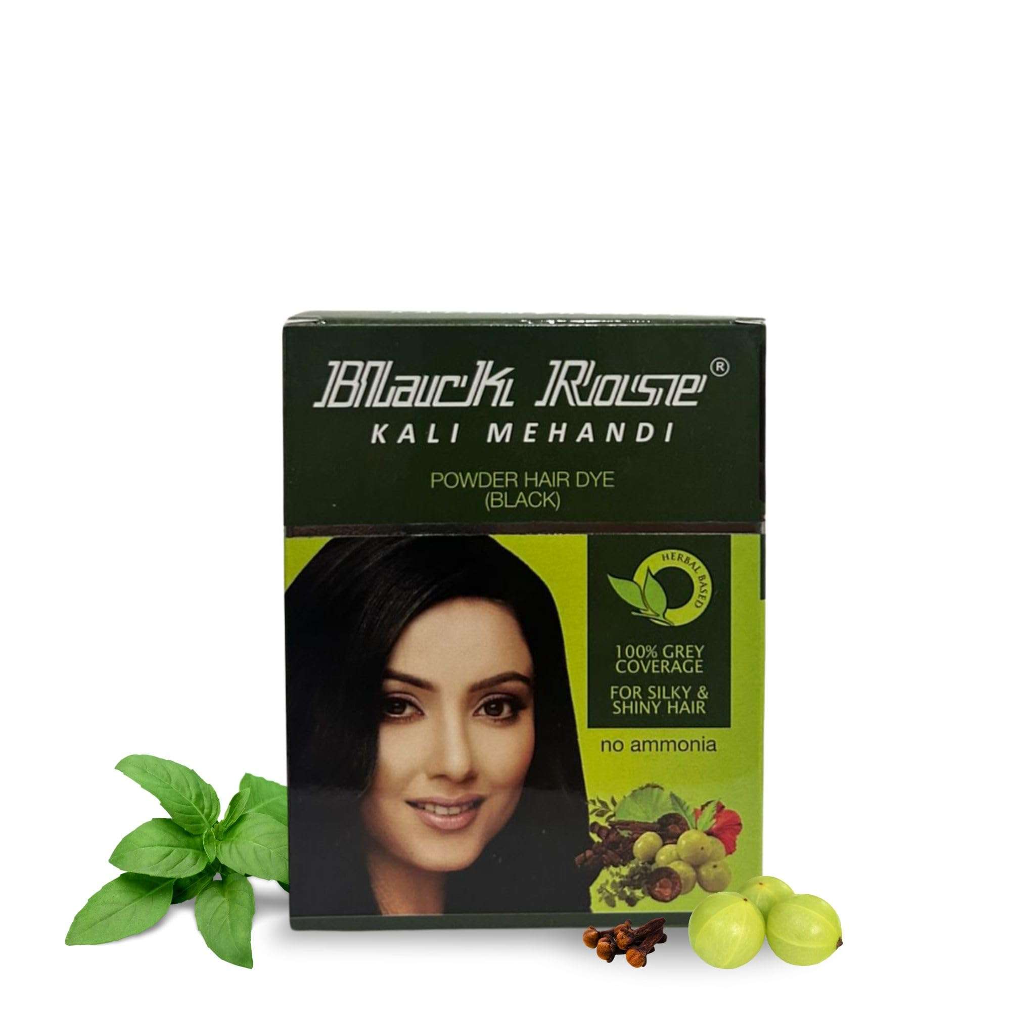 Black Rose Kali Mehandi | Herbal Black Henna Hair Color | 5sachets of 10gm each (50Gms) (Black, 5 Box) 1