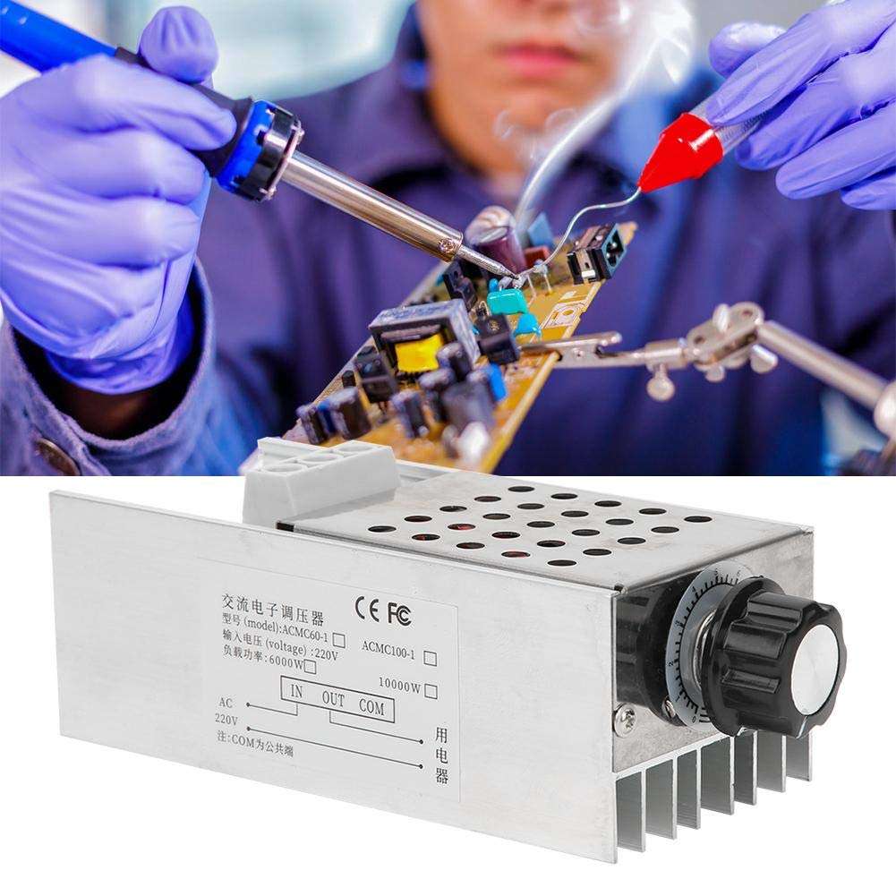 A sixx 10000W Ultra High Power SCR Voltage Regulator Speed Controller Dimmer Thermostat AC 110V 220V Motor Speed Controller 5