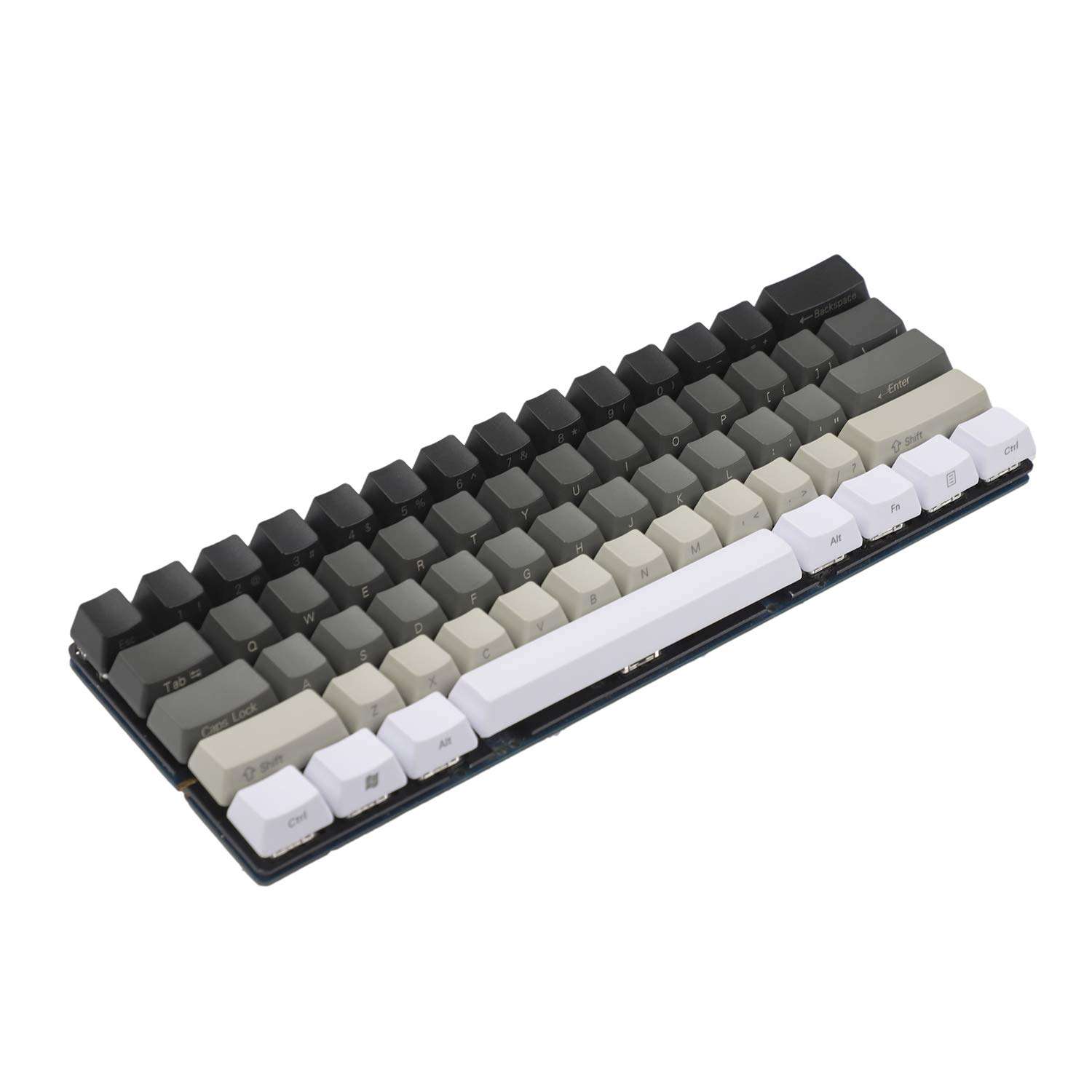 YMDK White Gray Black Mixed 87 61 Side Print Blank Keyset Thick PBT OEM Profile Keycaps for MX TKL Mechanical Keyboard (61 Side Print)(Only Keycap) 1