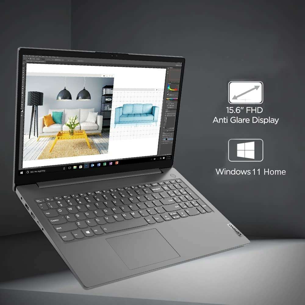 Lenovo V15 AMD Ryzen 5 5500U 15.6" (39.62cm) FHD 250 nits & 400 Wireless Mouse, 1200DPI Optical Sensor, 2.4GHz Wireless Nano USB, 3-Button (Left,Right,Scroll) Upto 8M Left/Right 4