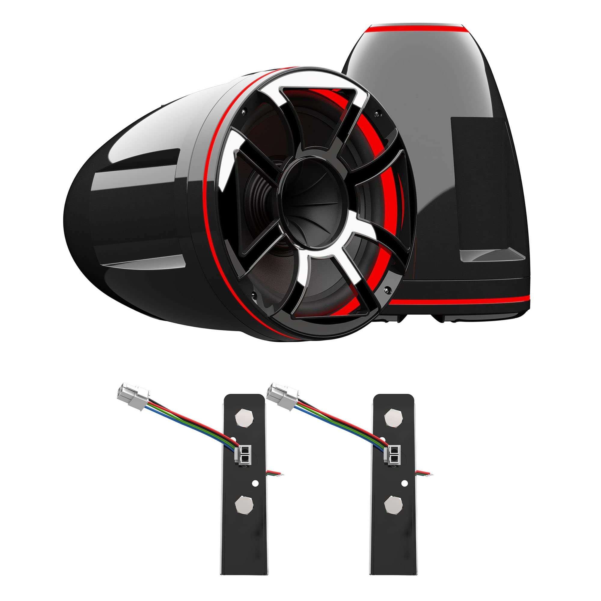 Wet Sounds REV-12-HD-XS-B-X REV 12" Black HD Tower Speakers with XS Grille and Black X-Mount Kit (NO Clamps) with SUITZ-REV-12-HD Neoprene Protective Covers 3