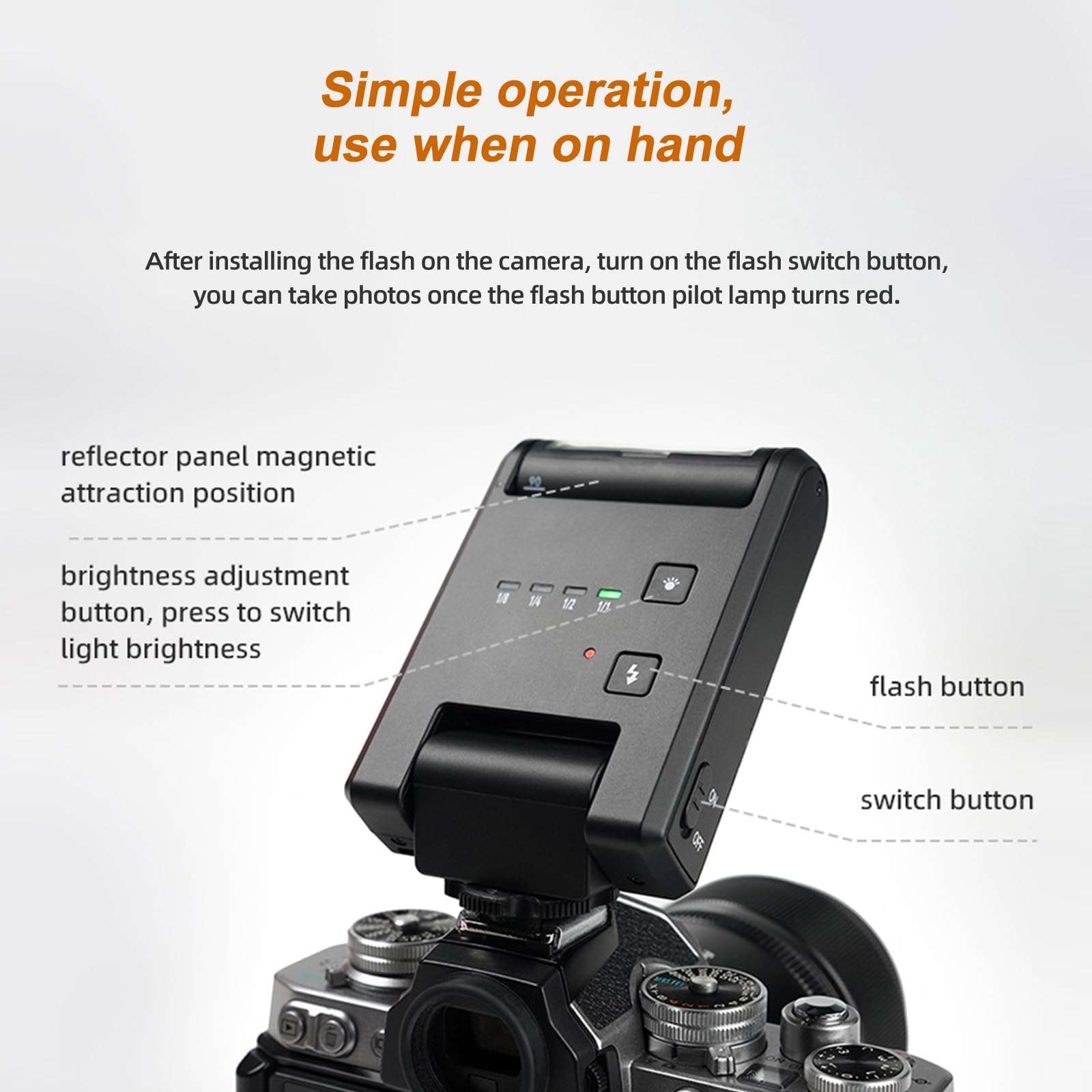 YONGNUO Flash YN6 Mini Camera Flash- 700mAh/Type-c Charge/3s Recycle/Manual, Universal Hot Shoe Flash Speedlite for Canon, Nikon, Olympus, Fuji and Other DSLR Cameras (Universal Hot Shoe Flash Black) 6