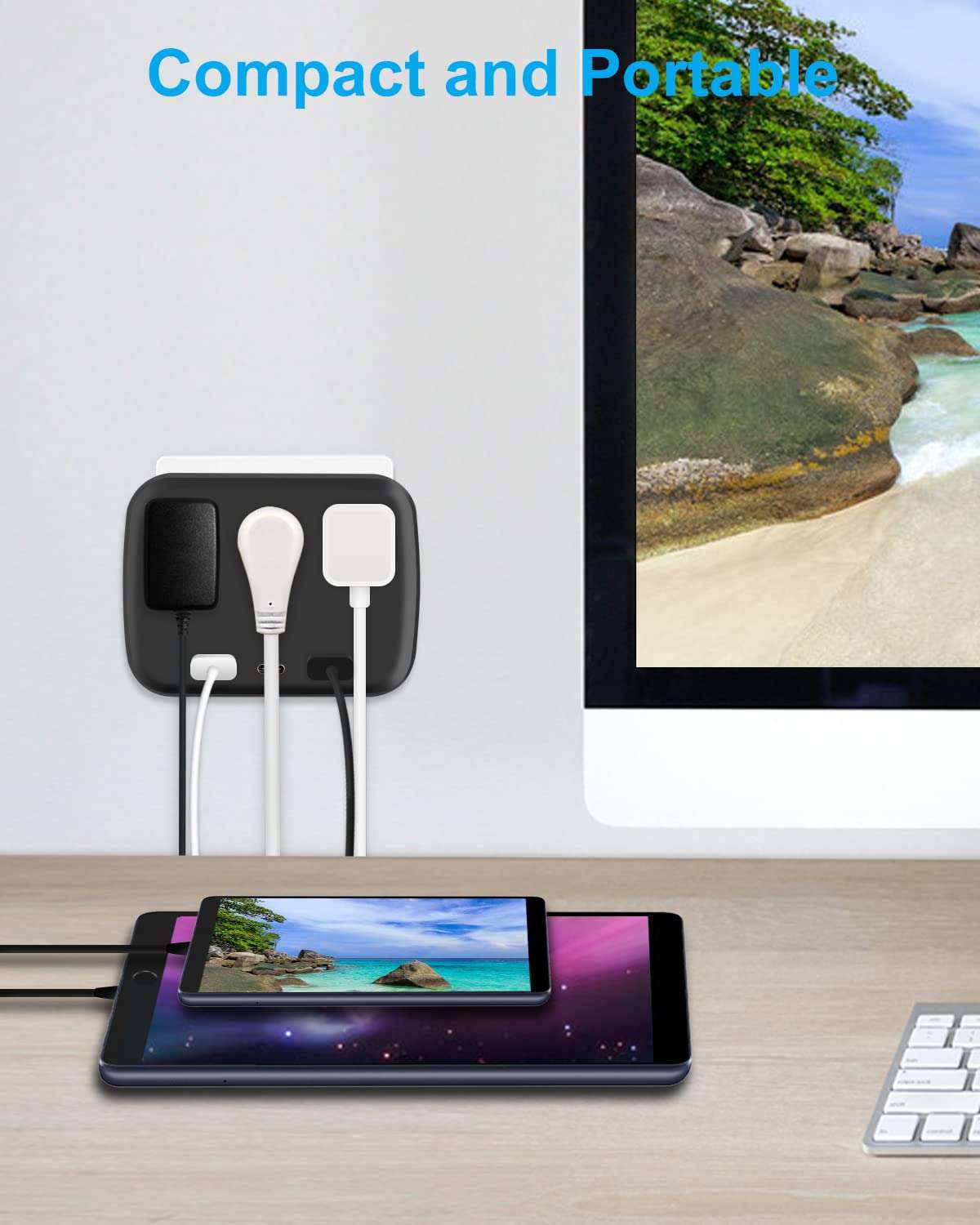 Outlet Extender, Surge Protector, Converter Multi-Plug Outlet Splitter with USB C Ports, USB Wall Charger for Home Office Accessories, Dorm Room Essentials Black 4