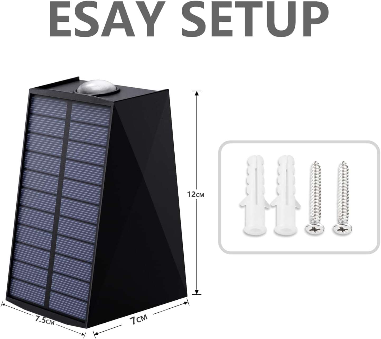 kh Solar Outdoor Lights Up and Down 2 LED Outdoor Lamp Solar Path Wall Lights, IP65 Waterproof Patio Wall Light, Exterior Lights for House Garage Garden (Warm White) (Pack of 1) 4