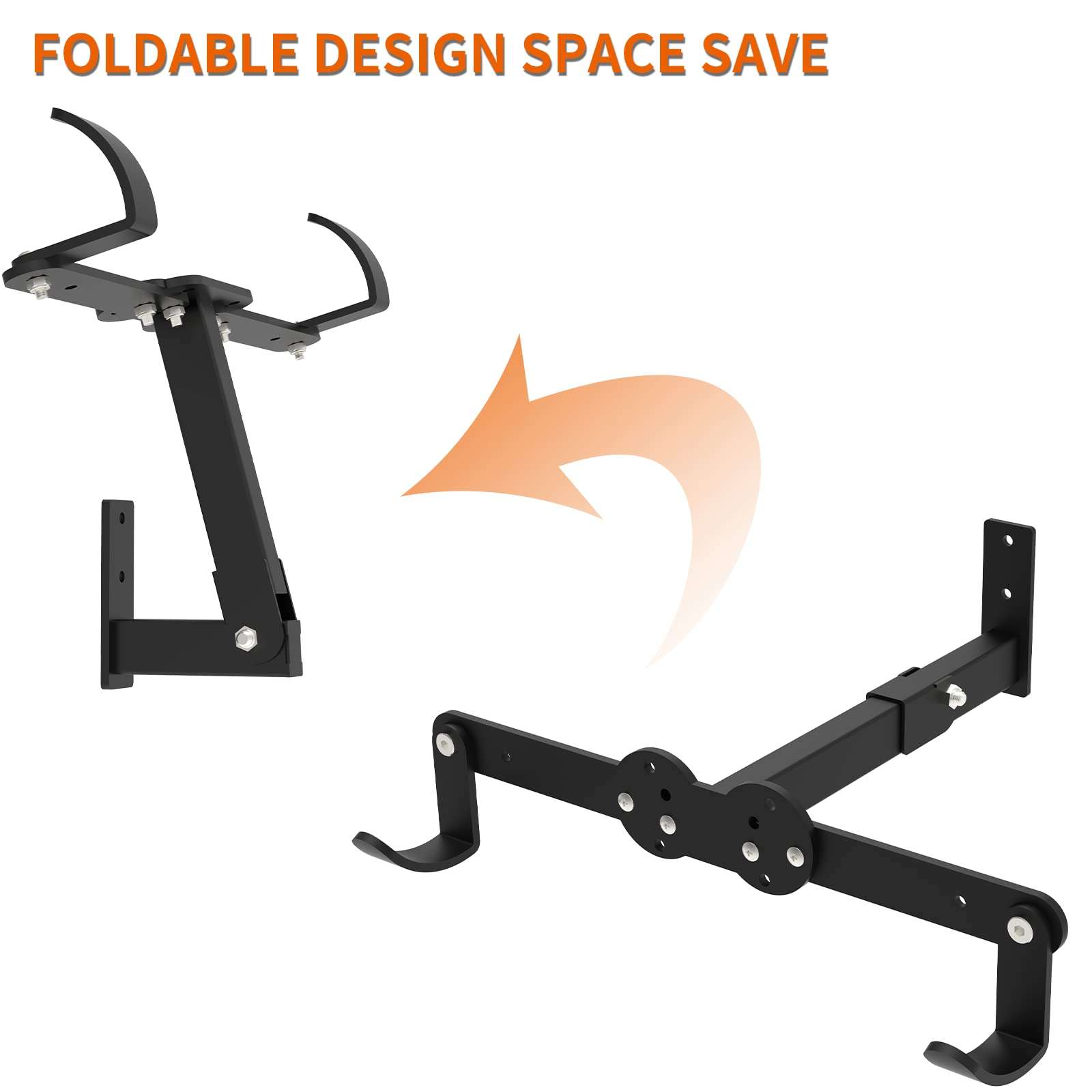 Bike Wall Mount Horizontal Storage Bicycle Rack Foldable Cycling Hanger Bike Holder Indoor Hook for Bicycles - Hang Your Road, Mountain or Hybrid Bikes 3