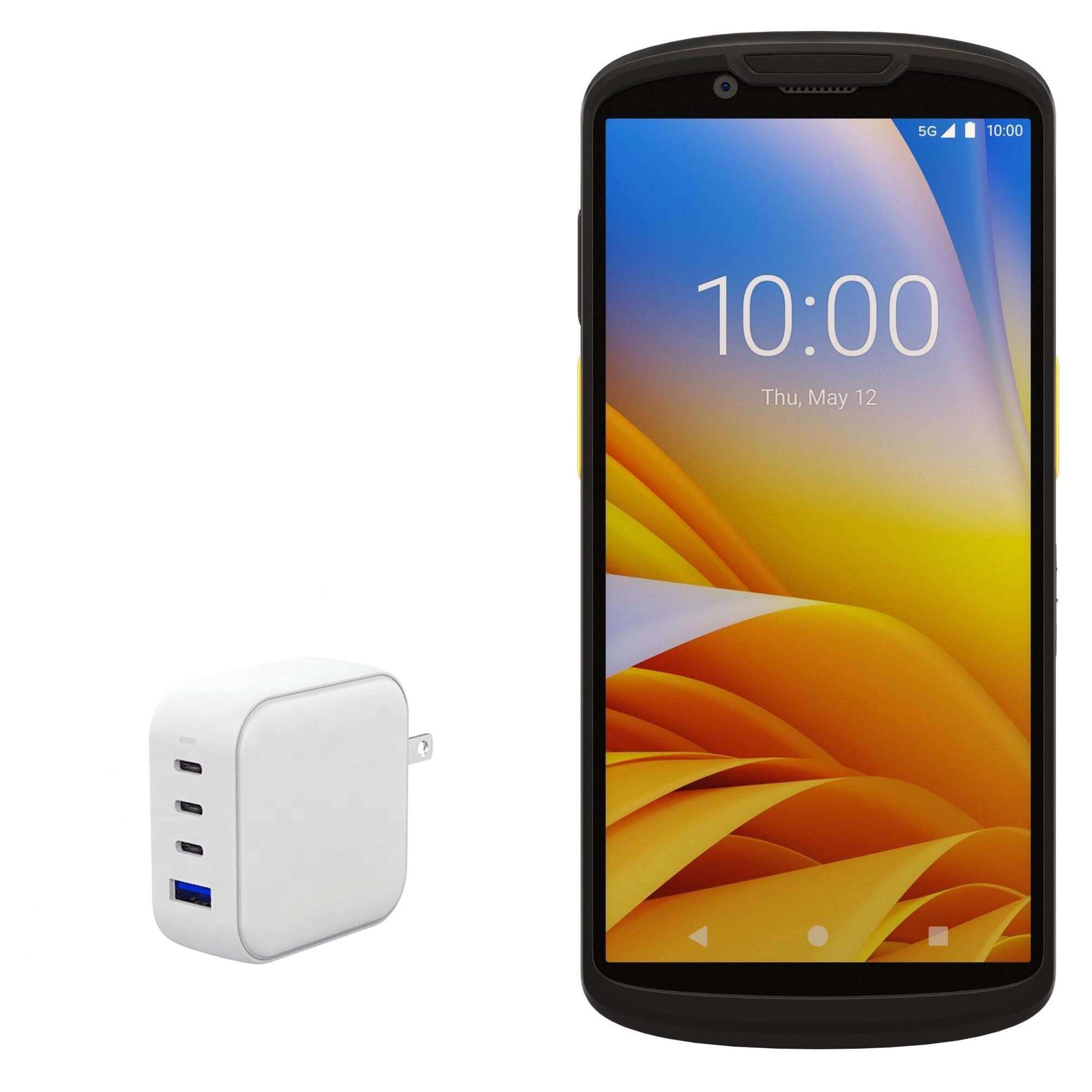 BoxWave Charger Compatible with Zebra TC58 - PD miniCube (100W), 100W 3 PD Port Wall Charger International for Zebra TC58 - Winter White 1