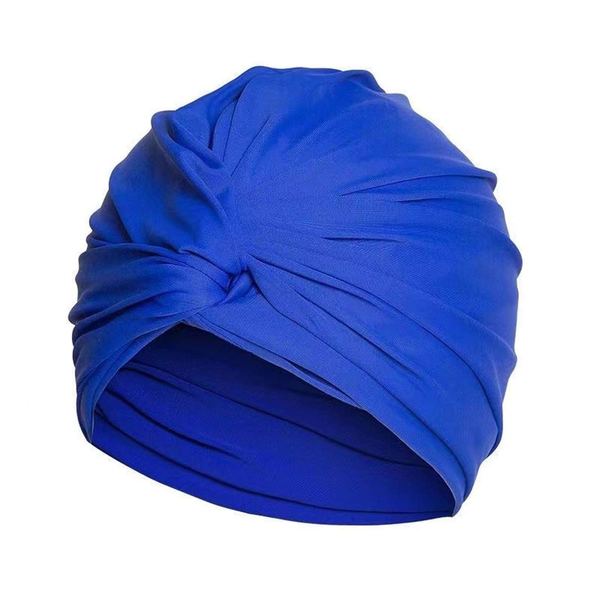 Ewanda store Colorful Pleated Extra Large Nylon Cloth Swim Cap for Women Swimming,Swimming Cap Comfort Hot Spring Bathing Caps for Adult Men Women Long Hair,Dark Blue 1