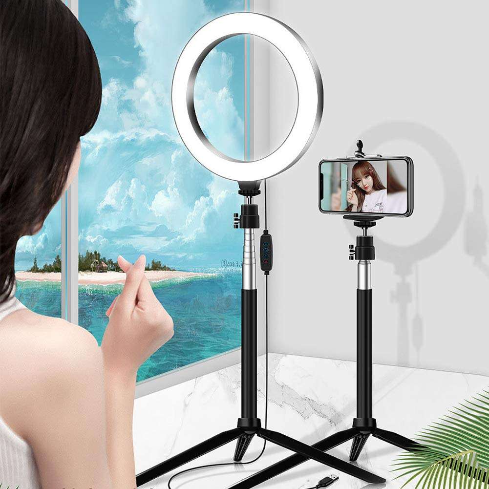 20 inch LED Dimmable Ring Fill Light Video Camera Selfie Light Kit,with Tripod Phone Holder Tripod,Support 3200K-5500K Dimmable 3 Colors 10 Brightness for YouTube Video Makeup 3