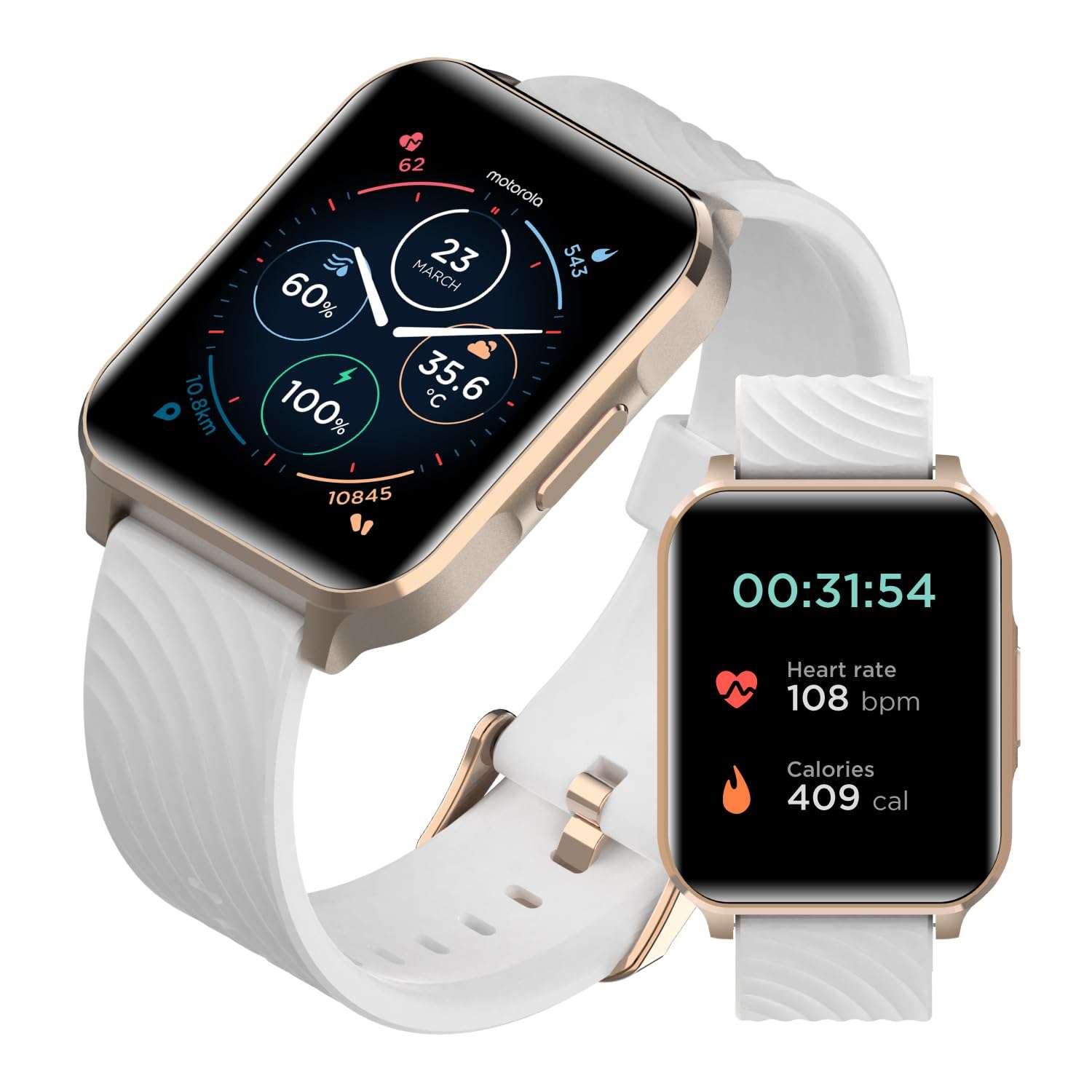 Motorola Moto Watch 70 - Health and Fitness Bluetooth Smartwatch for Every Day Wear, Advanced Health Features, Up to 10 Days Battery Life - Compatible with Android and iOS - Rose Gold 1