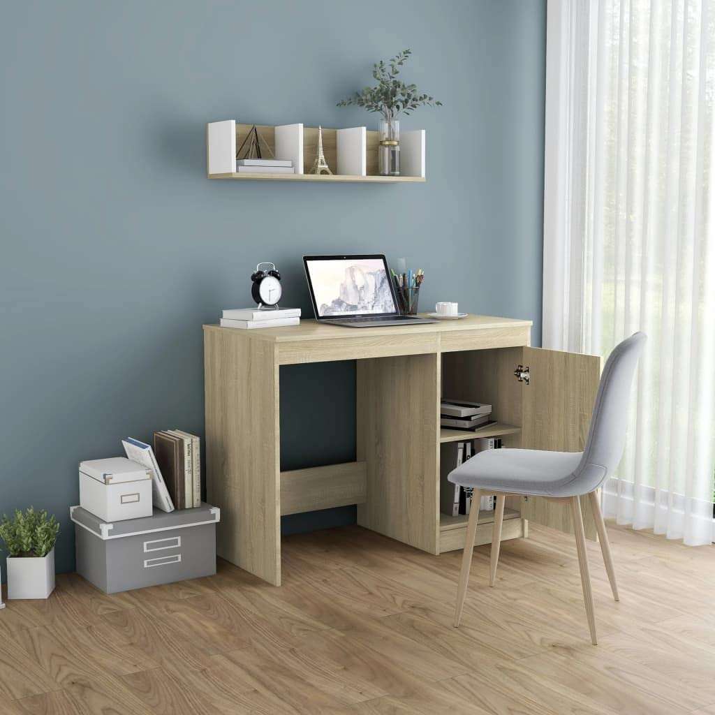 QZZCED Desk,Study Table,Make Up Desks,Executive Desk,Bedroom Desk,Desk with Storage,for Home Office Writing Desk, Makeup Vanity Console Table, Gray 39.4"x19.7"x29.9" Chipboard 4