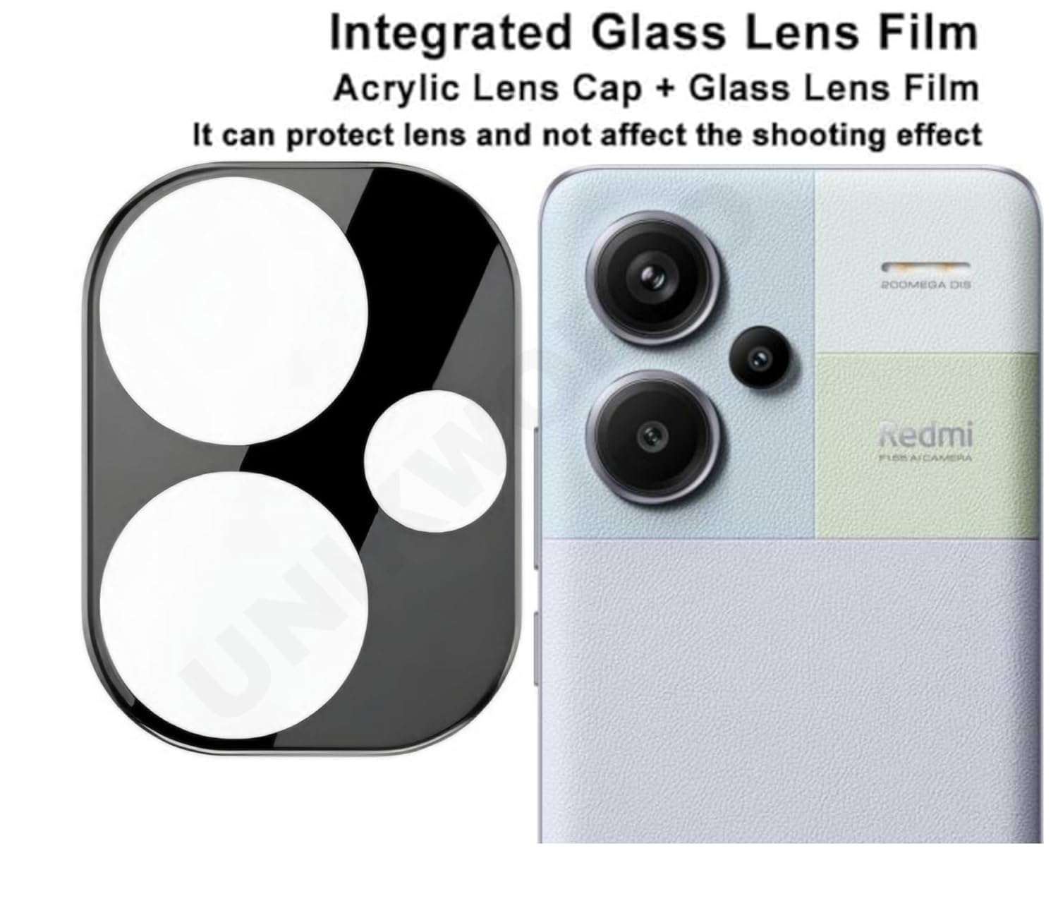 Amazon Brand - Solimo Camera Lens Protector for Redmi Note 13 Pro Plus | 3D Camera Protector Glass Guard | 9H Tempered Glass | Scratch-Resistant | Edge to Edge Coverage 3
