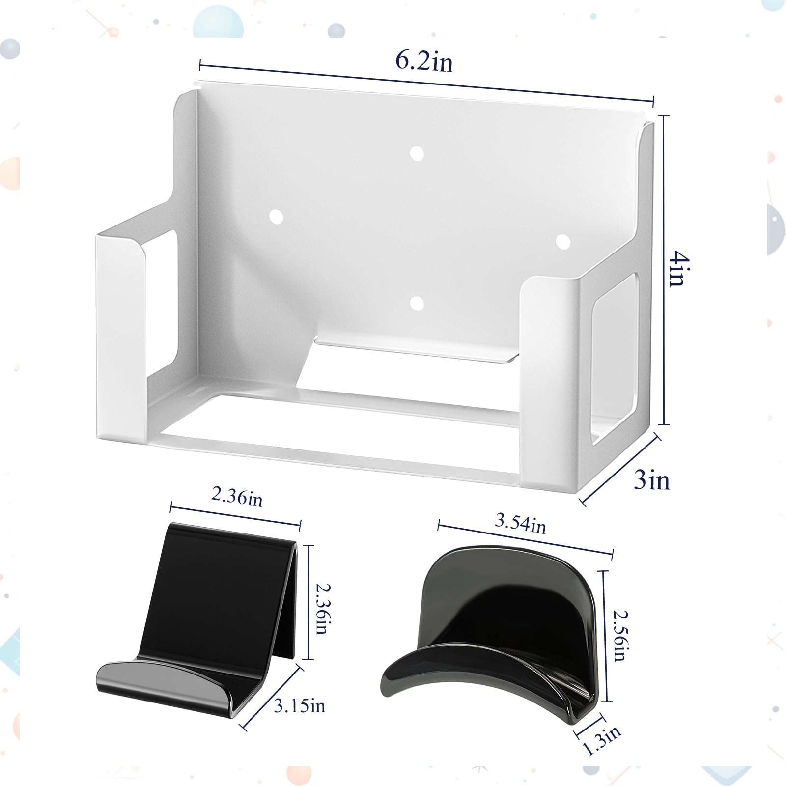 Wonderjune Wall Mount Compatible with Xbox Series S, Thick Wall Mount Set with 4pcs Controller Holder 2 Pcs Headphone Hanger Metal Stand Compatible with Xbox Series S 3