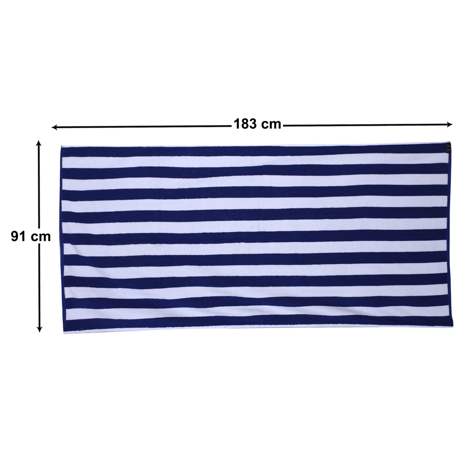 100% Pure Cotton Towel Hotel Pool/Swimming/Beach/Bath Sheet/Gym/Beach Towel Extra Large Size Bath Towel - Pack of 1 - Size 90 CM x 180 CM (36" in x 72" in) - Blue & White Stripes 5