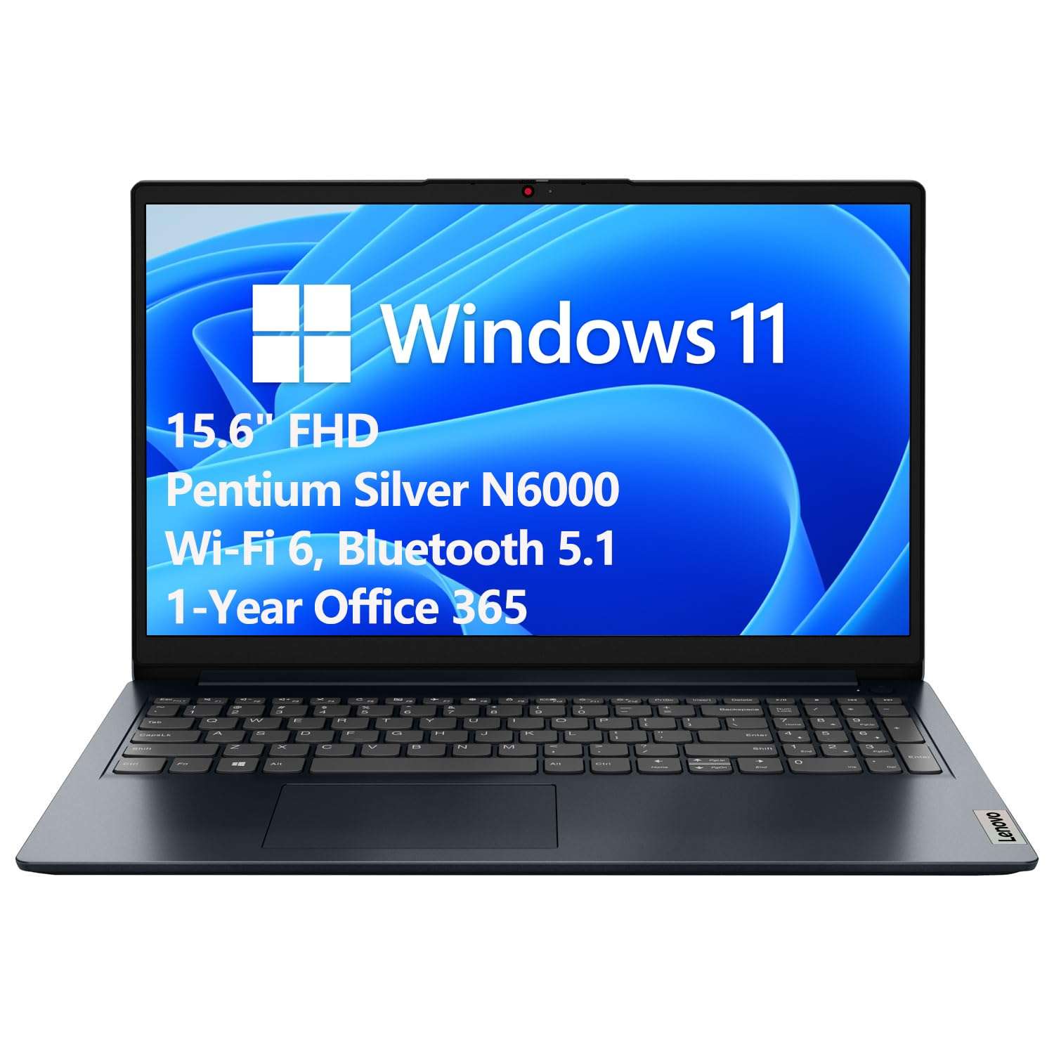 Lenovo IdeaPad 1 Laptop Computer, 15.6" FHD Display, Intel Pentium Silver N6000 CPU, 12GB RAM, 512GB PCIe SSD, Intel UHD Graphics, WiFi 6, Bluetooth 5.1, 1-Year Office 365, Windows 11 S, Tichang 1