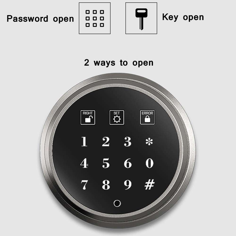 ZHAS Safe Safe, Digital Password Safe ，Office Electronic Lock Box with Alarm Function for Home Office Valuables Passports Keys Money Jewellery-Gray/White (Anti-Drill, Anti-pry) Cabinet Safes 3