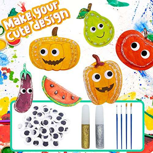 Paint and Decorate Your Own Wooden Magnet.22 Wood Painting Craft Kit and Art Set for Kids. Art and Craft Supplies Party Favors for Boys Girls Age 3 4 5 6 7, Family Activity Project Birthday Present 3