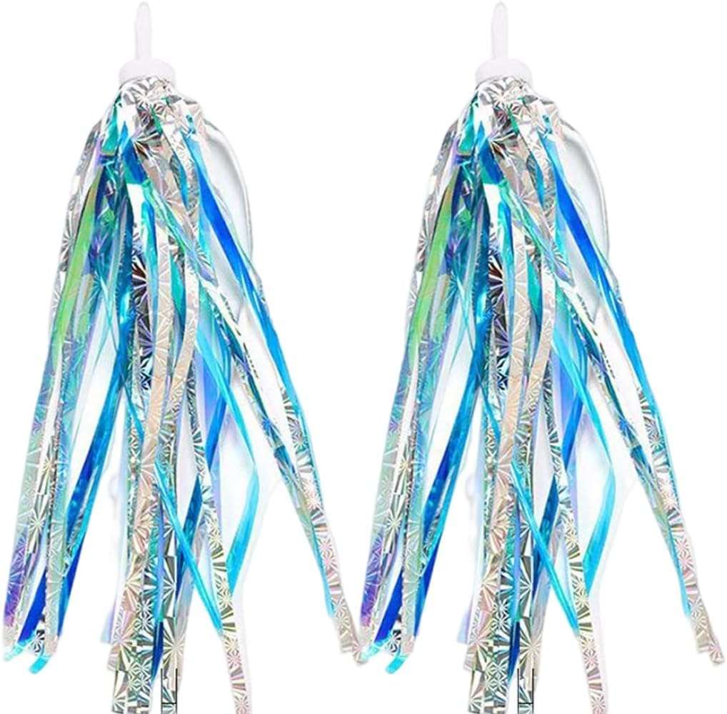 PurYupearl Blue Bicycle Bike Handlebar Scooter Streamers Sparkle Tassel Ribbon Bikes and Accessories 1