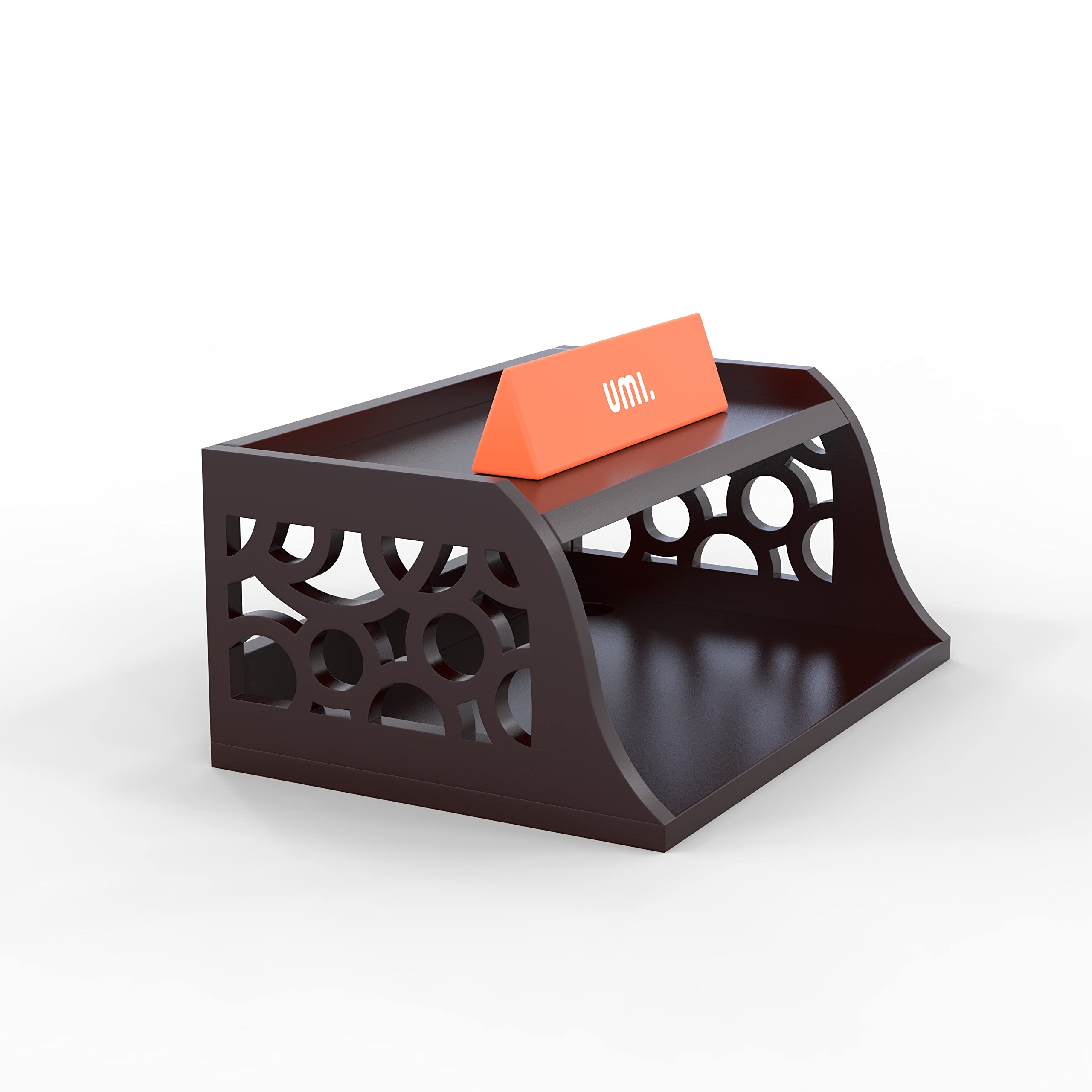 Amazon Brand - Umi Wooden Set Top Box Wall Shelf for Setup Box WiFi Router | AC Remote Stand Wall Mounted Shelves (Brown) 5